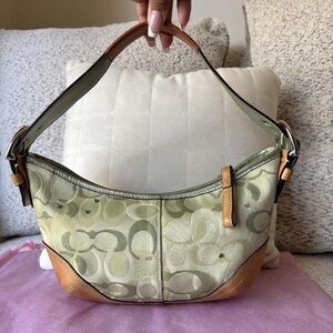 Coach Green and Tan Women's Bag